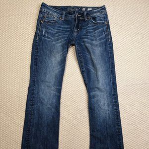 Miss Me Angel Wing Flap Pocket Jeans Women’s Bootcut Rhinestones Blue Size 31x33